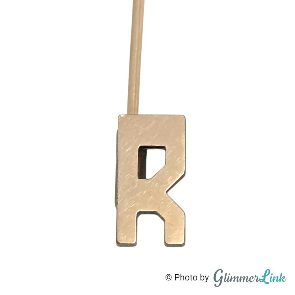 Vintage C R Monogram Stick Pin 12K Gold Filled Minimalist Initial Lapel Pin
